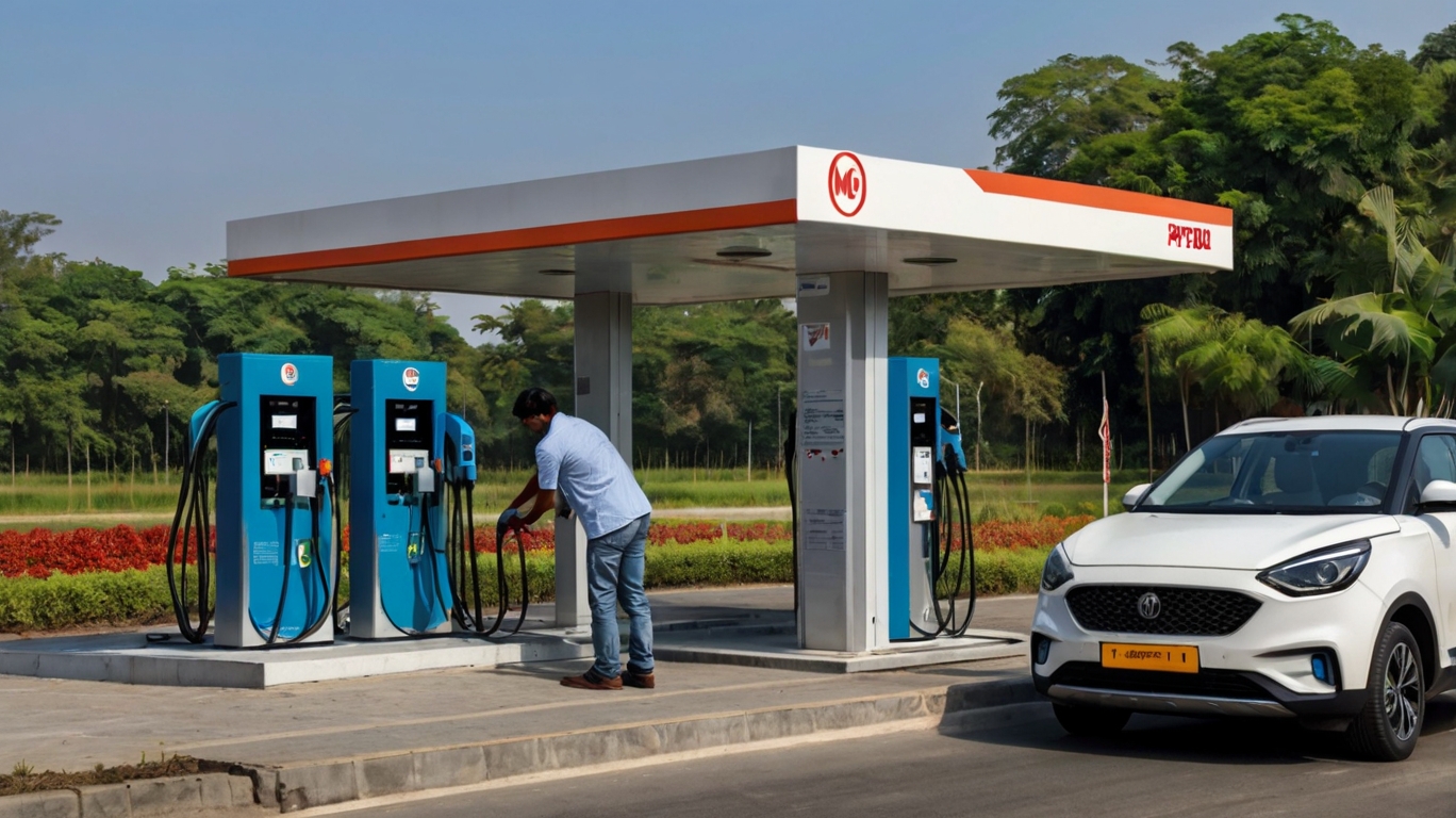 DC Fast Charger Installation by MG and HPCL